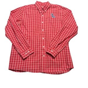 🔴 Cutter & Buck Ole Miss Plaid Button-Down Shirt L/G 🔵